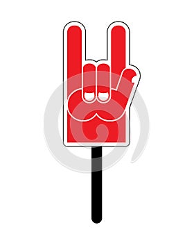 Foam Finger Rock Hand sign. Music fan accessory