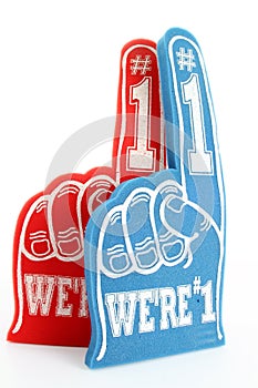 Foam Fingers on White Background