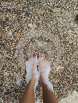 The Foam foot with the stones photo