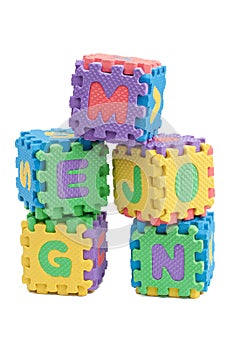 Foam letter cubes