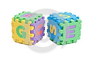 Foam letter cubes