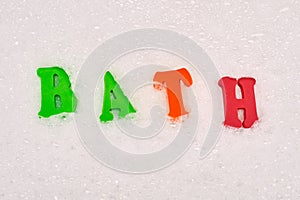 Foam letters in bath foam