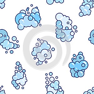Foam made of soap or clouds. Seamless pattern