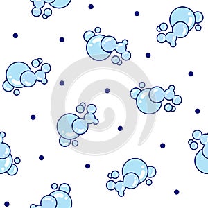 Foam made of soap or clouds. Seamless pattern