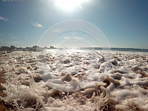 Water moviment in a beach photo