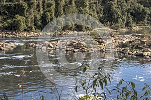 Foam of pollution on the Tiete River