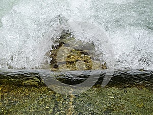 Foam river Walchen near Sylvenstein lake