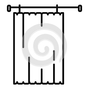 Foam shower curtain icon outline vector. White bathroom