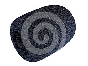 Foam windshield for condenser microphone isolated on white
