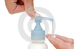 Foaming hand soap for washing photo