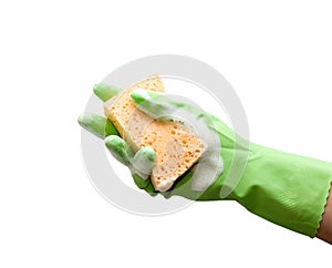 Foamy cleaning sponge photo