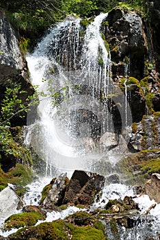 Foamy valley waterfall