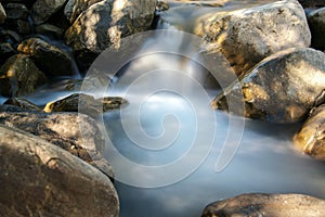 Foamy waters of a creek