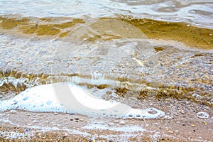 Foamy waves of the river