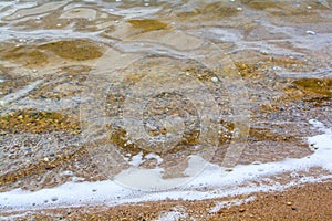 Foamy waves of the river