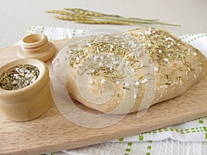 Focaccia bread with rosemary and salt