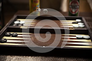 Focus on the backgammon dices