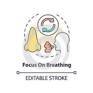 Focus on breathing concept icon