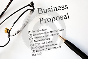 Focus on the business proposal photo