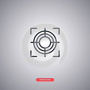 Focus button icon isolated on white background. Flat design.
