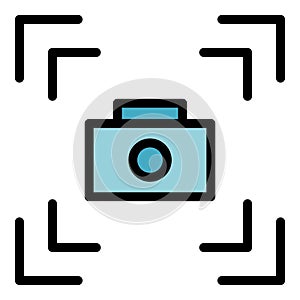 Focus camera icon vector flat