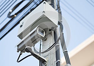 Focus on a closed-circuit television CCTV