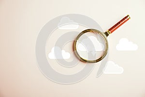 Focus on cloud big data through a magnifier glass