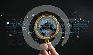 Focus on cloud big data through a magnifier glass