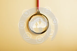 Focus on cloud big data through a magnifier glass