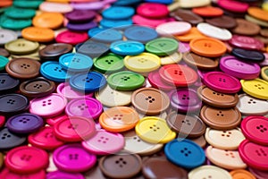 focus on the colorful buttons used in undergarments