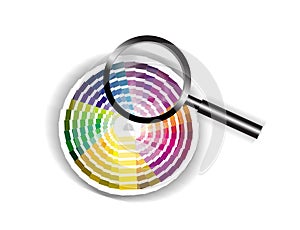 Focus on Colour with Magnifying Glass illustration