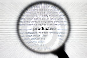 Focus or concentrate productive business concept