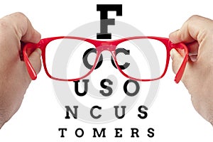 Focus Customer Customers Spectacles Concept