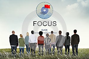 Focus Determine Focal Point Spotlight Vision Concept photo