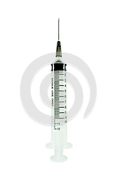 Empty Medical syringe on white background