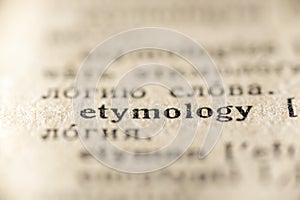 Etymology word dictionary