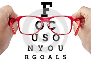 Concentrarsi obiettivo obiettivi occhiali 