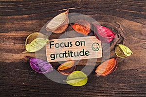 Focus on gratitude with happy face photo
