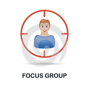 Focus Group icon. 3d illustration from digital marketing collection. Creative Focus Group 3d icon for web design