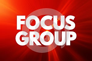Focus Group - interview involving a small number of demographically similar participants who have other common experiences, text