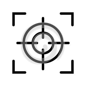 Focus icon. Black and white illustration.