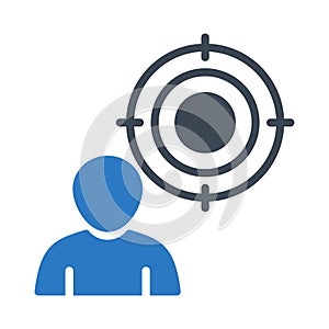 Focus glyph colour vector icon