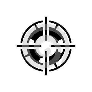 Black solid icon for Focus, target and goal