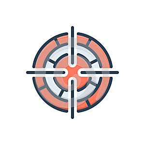 Color illustration icon for target, focus and goal