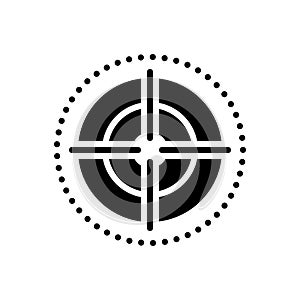 Black solid icon for Focus, target and goal