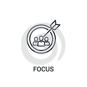 focus icon vector from ads collection. Thin line focus outline icon vector illustration. Linear symbol for use on web and mobile