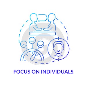 Focus on individuals blue gradient concept icon