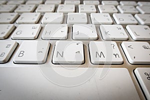 Focus on keyboard button of English and Thai language
