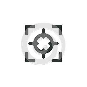 Focus lens line icon, vector illustration