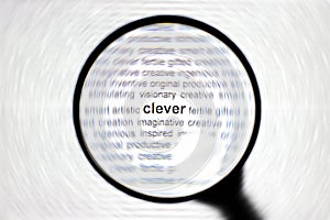 Focus or magnifying on clever business concept